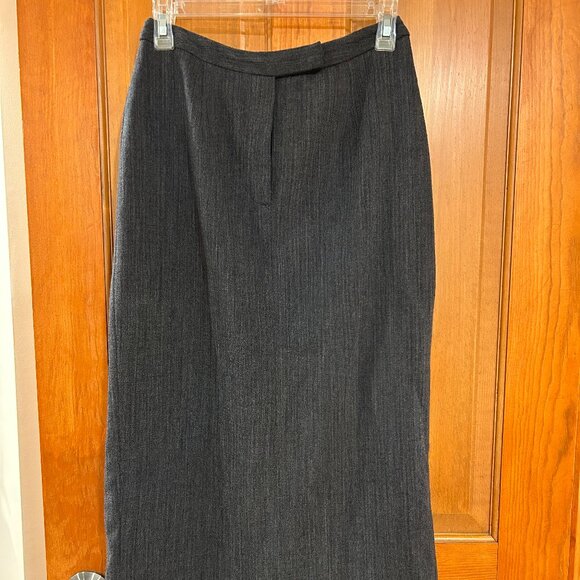 Womens Lauren Ralph Lauren Charcoal Gray Wool Blend Straight Maxi Skirt 6P - Picture 3 of 7